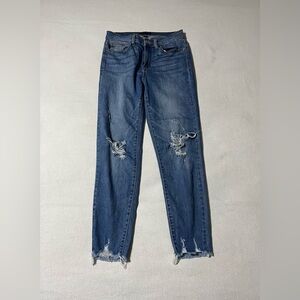 Judy Blue 7/28‎ (28x26) Skinny Fit Blue Denim Stretch Distressed Jeans